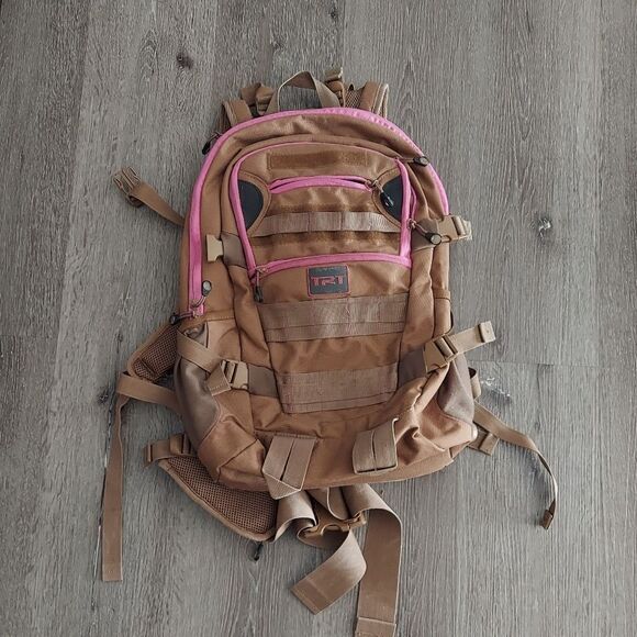 TRT Tactical Backpack Brown & Pink - Picture 1 of 10